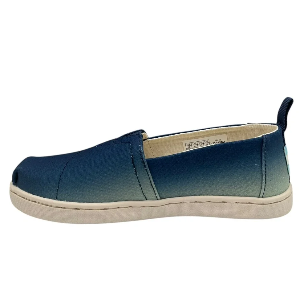 TOMS Alpargata Little Girls‎ Slip-On Canvas Shoes Size 12 Blue Indigo Comfort